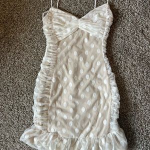 Angel Biba Mini Strap PolkaDot Ruffle Dress Xs